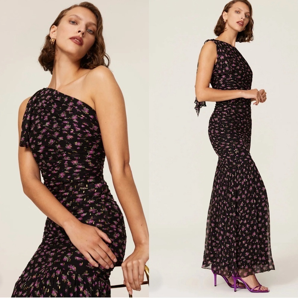Shoshanna Vivine One Shoulder Floral Maxi Dress